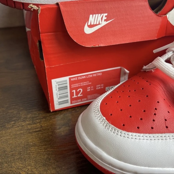 Nike Dunk Low Championship Red White 2021 Size 12 DD1391-600 Men’s Run Sneakers main image 10